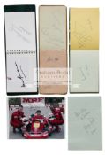 A cricket autograph collection, with many famous names including Bradman, Bill Bowes,