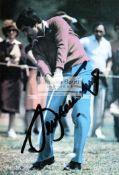 Seve Ballesteros signed colour photograph, signature in black marker pen, mounted,