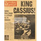 Sunday Mirror newspaper signed by Muhammad Ali the day after his defeat of Henry Cooper at Arsenal