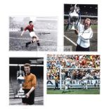A collection of 48 autographed photographs of footballers, 16 by 12in. photographs and 18 by 12in.