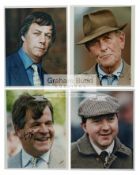 A collection of 35 signed photographs of racehorse trainers, comprising Henry Cecil, John Dunlop,