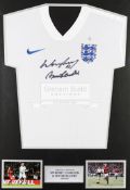 England football jersey signed by the top two international goalscorers Wayne Rooney & Bobby