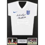 England football jersey signed by the top two international goalscorers Wayne Rooney & Bobby