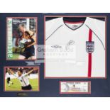 Michael Owen signed England 5 Germany 1 framed display,