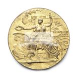 Athens 1896 Olympic Games participation medal, the gilt-bronze version, designed by N Lytras,