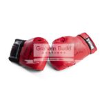 Two autographed Lennox Lewis and Joe Calzaghe boxing gloves,