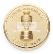 Chile 2015 Copa America participation medal, gilt & enamel, inscribed COPA AMERICA,