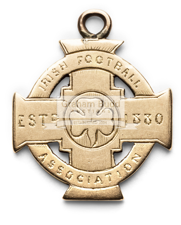 An Irish Football Association Irish Cup medal awarded to William Gouk in 1882 Q.I.F.C.