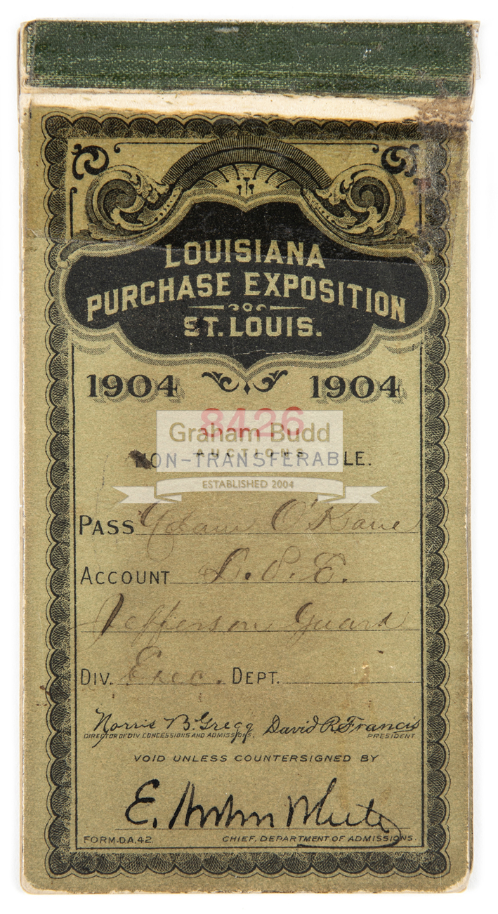 1904 St Louis Summer Olympics ticket booklet issued for the Louisiana Purchase Exposition,