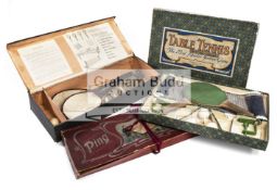 Three early boxed sets of table tennis, Ping Pong circa 1900,