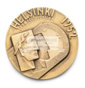 Helsinki 1952 Olympic Games participant's medal, designed by K Rasanen, bronze,