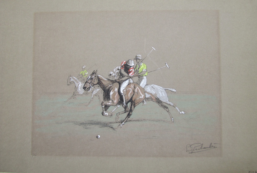 Eugene Pechaubes (French, 1890 - 1967) Polo Players, - Image 3 of 4