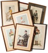 A group of seven framed Vanity Fair prints of Polo personalities, comprising: i) "New York Herald",