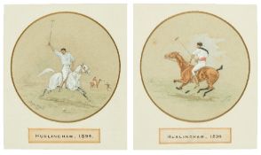 A pair of watercolours of polo at Hurlingham in 1894 by Angus McNeill (British, late 19th century),