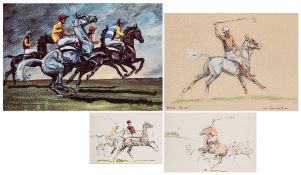 A group of eight polo prints after John Arthur Board (British, 1886-1975),