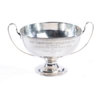 A silver twin handled The Corinthian Challenge Cup,