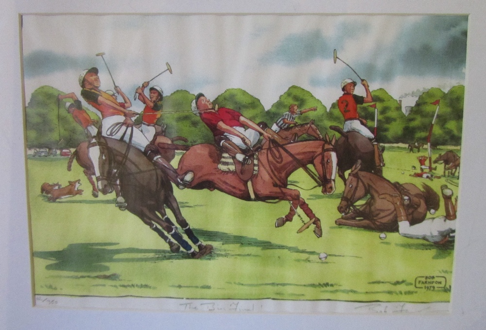 Dale Wilson (American) polo players, watercolour on artists board, signed lower right margin, - Image 6 of 6