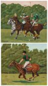 P Thompson (British), two Windsor Polo team studies, oil on board, signed lower left, dated '81, 40.