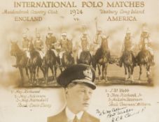 A promotional flyer for the 1924 Westchester Cup England v America polo matches signed by H.R.H.