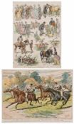 Two 19th century colour prints featuring