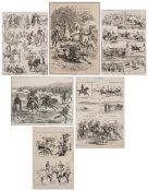 A group of six 19th century prints featu