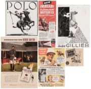 A group of Polo-themed advertising memorabilia, comprising Havas Andre Gillier advert,