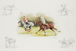 Polo print in the style of Lionel Edward