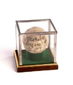 An interesting item of polo memorabilia being a match ball used in the England v USA Westchester