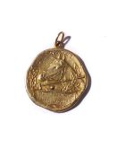 An important early international polo tournament gold winner's medal awarded by the Argentine Polo