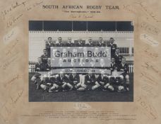A signed photograph of the South Africa "Springboks" rugby team to Britain & Ireland in 1931-32,