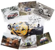 A group of seven signed photographs of Motor Sport personalities,