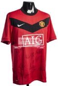 Team-signed Manchester Utd replica home jersey season 2009/10,