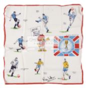 Ray Wilson signed 1966 World Cup souvenir handkerchief,