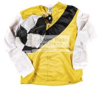 A set of racing silks in yellow, white and black colours for HRH Sultan Ahmad Shah,