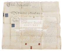 Doncaster Racecourse Club House vellum Indenture, dated 10th February 1829, purchased for £2,