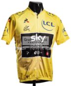 2018 Tour de France replica Yellow Jersey signed by the winning rider Geraint Thomas,