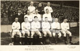 A postcard with photographic portrait of the Tottenham Hotspur 1921 FA Cup Final-winning team,