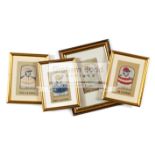 Four stevengraphs of the Victorian jockey Tom Cannon, all bearing the jockey's facsimile signature,