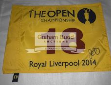 Rory McIroy (Northern Ireland) 2014 Open winner signed Royal Liverpool pin flag,