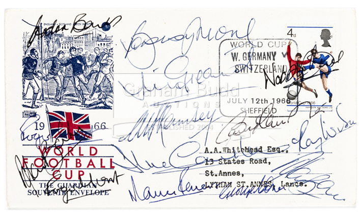 1966 World Cup First Day cover fully signed by the England winning XI,