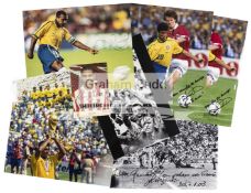 A group of eight signed photographs of Brazilian International footballers,