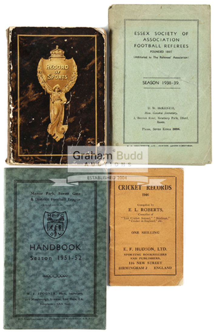 A bound copy of The Association Football Handbook 1888-9, 1889-90, 1890-91, 1891-2, edited by N.