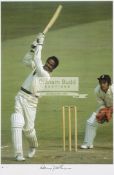 Gary Sobers signed limited edition photographic plate, the large 49 by 34cm.