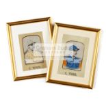 Two stevengraphs of the Victorian jockey Charles Wood,