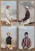 Eight Jockey Club Limited edition prints of famous jockeys including Boyer, Robinson, Chifney,