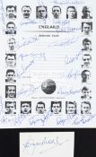 A full set of signatures of the England 1966 World Cup squad,
