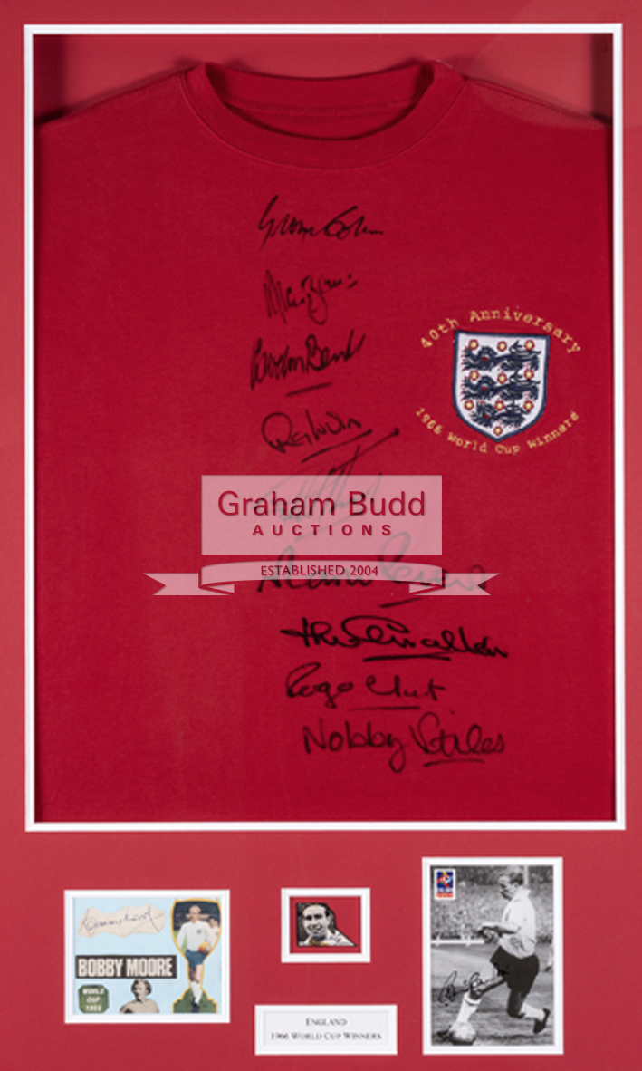 1966 England World Cup winners 40th anniversary signed shirt presentation,