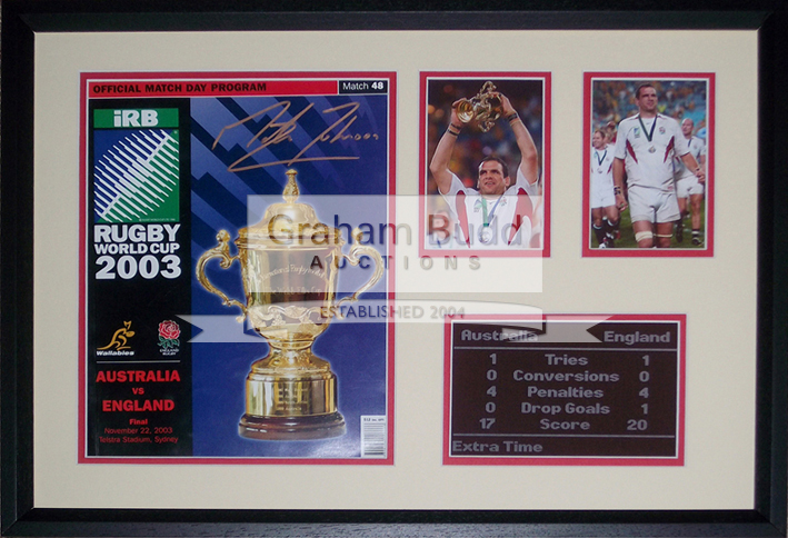 England 2003 Rugby World Cup Winners Display double-signed by Martin Johnson and Jonny Wilkinson, - Image 2 of 2