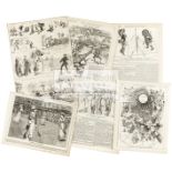 Eight Lawn Tennis cartoons in pages from Punch magazine July to November 1879 with "Lawn Tennis