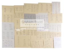 Scotland Rugby fold over cards with match details to front and signed in ink by match squads from